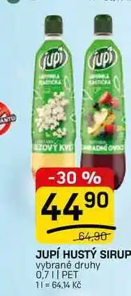 Flop JUPÍ HUSTÝ SIRUP vybrané druhy nabídka