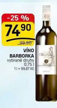 Flop VÍNO BARBORKA vybrané druhy nabídka