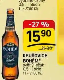 Flop KRUŠOVICE BOHÉM* světlý ležák nabídka