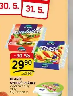 Flop BLANÍK SÝROVÉ PLÁTKY vybrané druhy nabídka