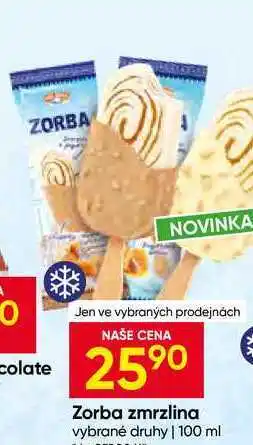 Zorba zmrzlina vybrané druhy