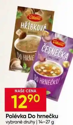 Hruška Vitana Polévka Do hrnečku vybrané druhy nabídka