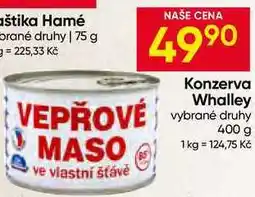 Hruška Konzerva Whalley VEPŘOVÉ MASO ve vlastní šťávě nabídka