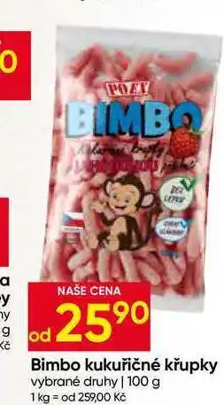 Hruška Bimbo kukuřičné křupky vybrané druhy nabídka
