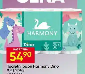 Hruška Toaletní papír Harmony Dino 8 ks 3vrstvý nabídka