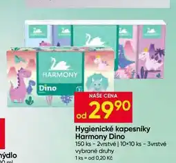 Hruška Harmony Dino 150 ks - 2vrstvé kapesníky BOX nabídka