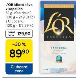 Tesco L'OR Mletá káva v kapslích nabídka