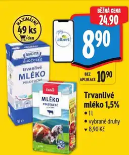 Albert Trvanlivé mléko 1,5% nabídka