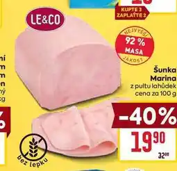 Billa Šunka Marina z pultu lahůdek cena za nabídka
