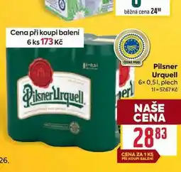 Billa Pilsner Urquell 6x0,51, plech nabídka