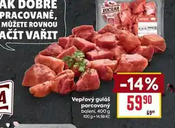 Billa Vepřový guláš porcovaný balení, 400 g 100 g nabídka