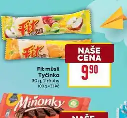 Billa Fit müsli Tyčinka nabídka