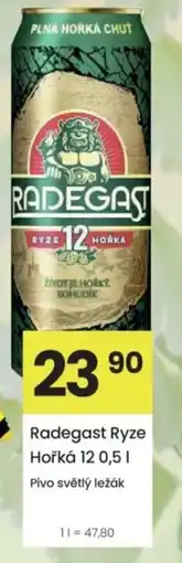 Kubík potraviny Radegast Ryze Hořká 12 nabídka