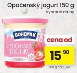 Kubík potraviny Bohemilk opočenský jogurt nabídka