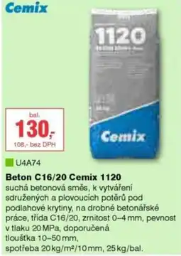 DEK Beton C16/20 Cemix 1120 nabídka