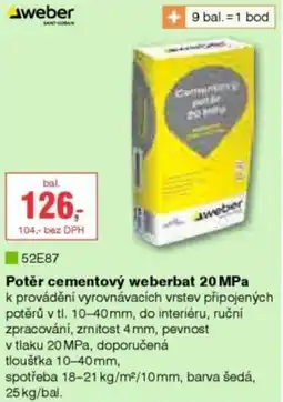 DEK Potěr cementový weberbat 20 MPa nabídka