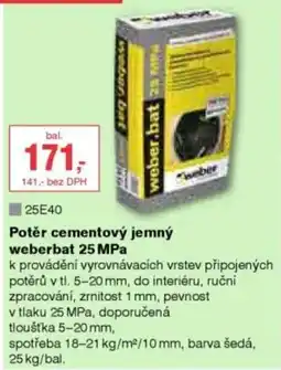 DEK Potěr cementový jemný weberbat 25 MPa nabídka