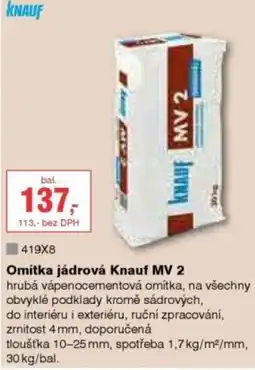 DEK Omítka jádrová Knauf MV 2 nabídka