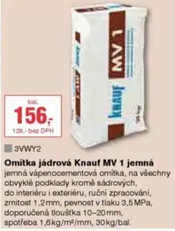 DEK Omítka jádrová Knauf MV 1 jemná nabídka
