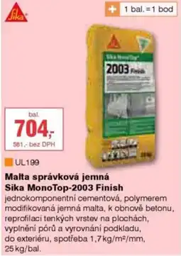 DEK Malta správková jemná Sika MonoTop-2003 Finish nabídka