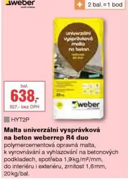 DEK Malta univerzální vysprávková na beton weberrep R4 duo nabídka