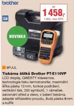 DEK Tiskárna štítků Brother PT-E110VP nabídka