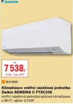 DEK Klimatizace vnitřní nástěnná jednotka Daikin SENSIRA C FTXC35E nabídka