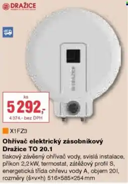 DEK Ohřívač elektrický zásobníkový Dražice TO 20.1 nabídka