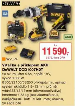 DEK Vrtačka s příklepem AKU DeWALT DCD1007H2T nabídka