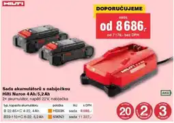 DEK Sada akumulátorů s nabíječkou Hilti Nuron 4 Ah/5,2 Ah nabídka
