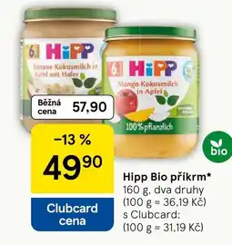 Tesco Hipp Bio příkrm nabídka