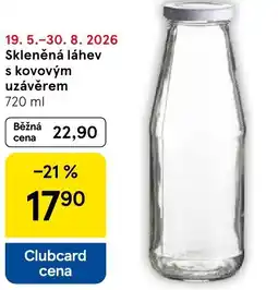 Tesco Skleněná láhev s kovovým uzávěrem nabídka
