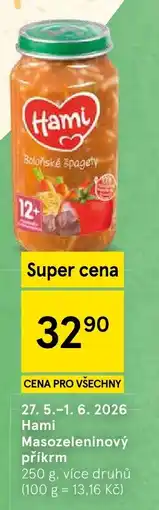 Tesco Hami Masozeleninový příkrm nabídka