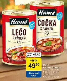 Tesco Hamé hotovky Economy nabídka