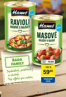 Tesco Hamé hotovky Family nabídka