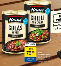 Tesco Hamé hotovky Premium nabídka