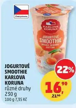 Penny Market JOGURTOVÉ SMOOTHIE KARLOVA KORUNA různé druhy nabídka