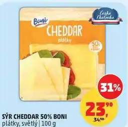 Penny Market SÝR CHEDDAR 50% BONI plátky, světlý nabídka