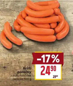 Billa Krůtí párečky nabídka