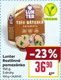Billa Lunter Rostlinná pomazánka nabídka