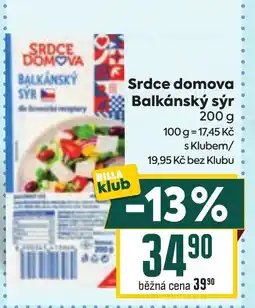Billa Srdce domova Balkánský sýr nabídka