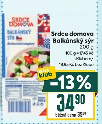 Billa Srdce domova Balkánský sýr nabídka