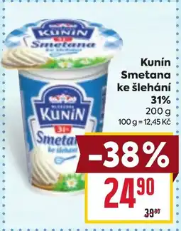 Billa Kunín Smetana ke šlehání 31% nabídka