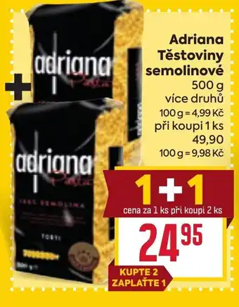 Billa Adriana Těstoviny semolinové nabídka