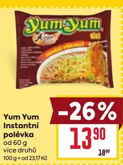 Billa Yum Yum Instantní polévka nabídka