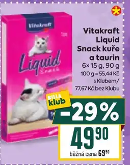 Billa Vitakraft Liquid Snack kuře a taurin nabídka