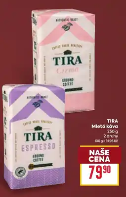 Billa TIRA Mletá káva nabídka