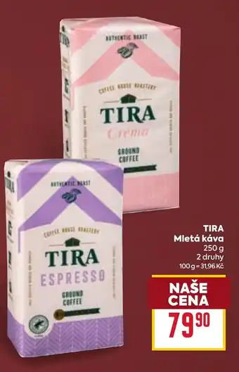 Billa TIRA Mletá káva nabídka