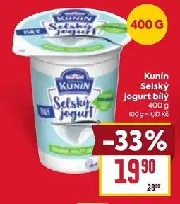 Billa Kunín Selský jogurt bílý nabídka