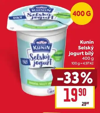 Billa Kunín Selský jogurt bílý nabídka